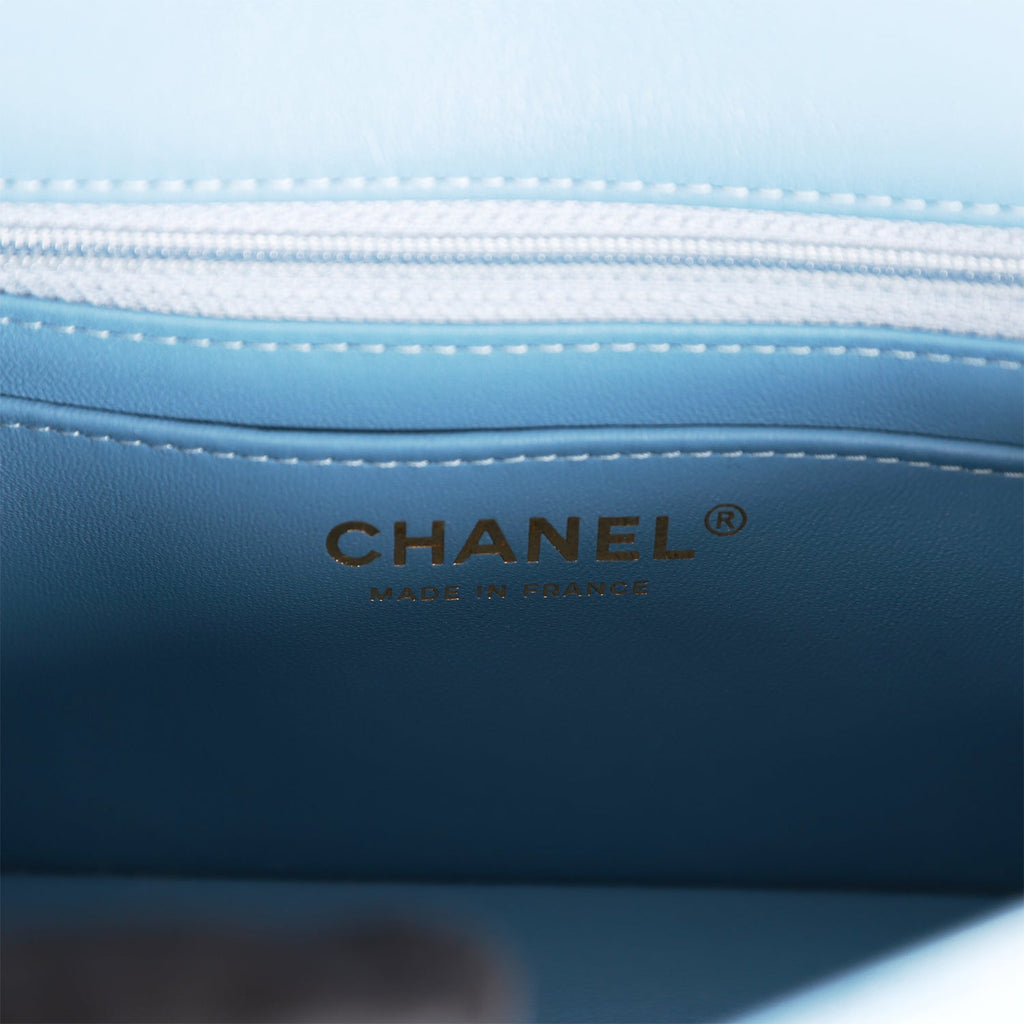 Chanel Minaudière Classic Flap 90s Vintage Runway Micro Mini Jean Blue  Denim Bag