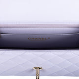 Chanel Mini Rectangular Flap with Top Handle Light Purple Lambskin Light Gold Hardware