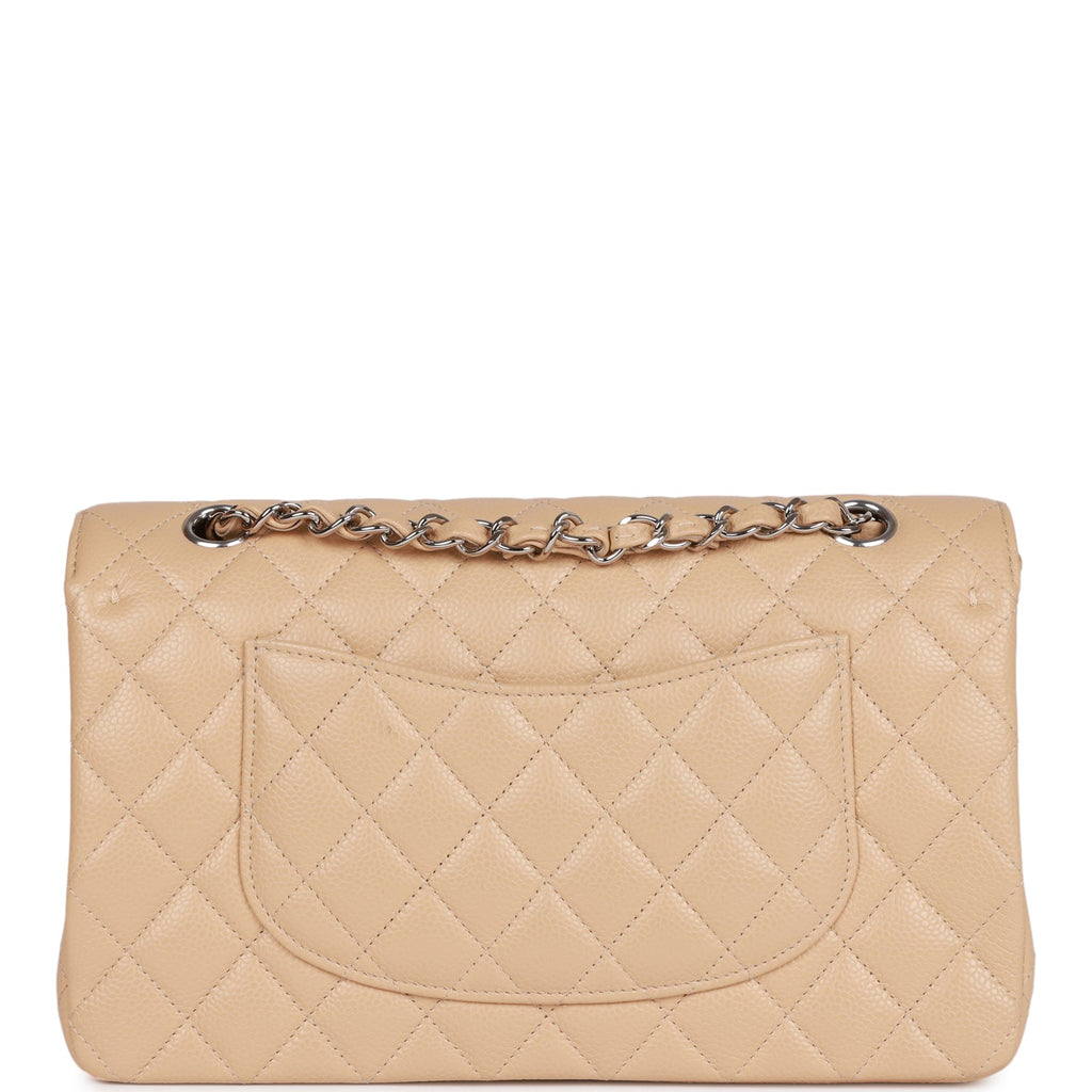 Chanel Beige Quilted Caviar Medium Double Flap Bag Silver Hardware –  Madison Avenue Couture