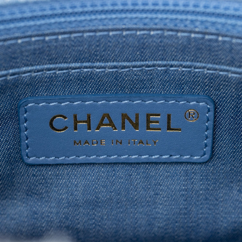 NEW Chanel Pearl Crush Mini Square Denim Flap Bag w/Antique