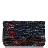 Chanel Medium Classic Double Flap Bag Navy Tweed Black Hardware
