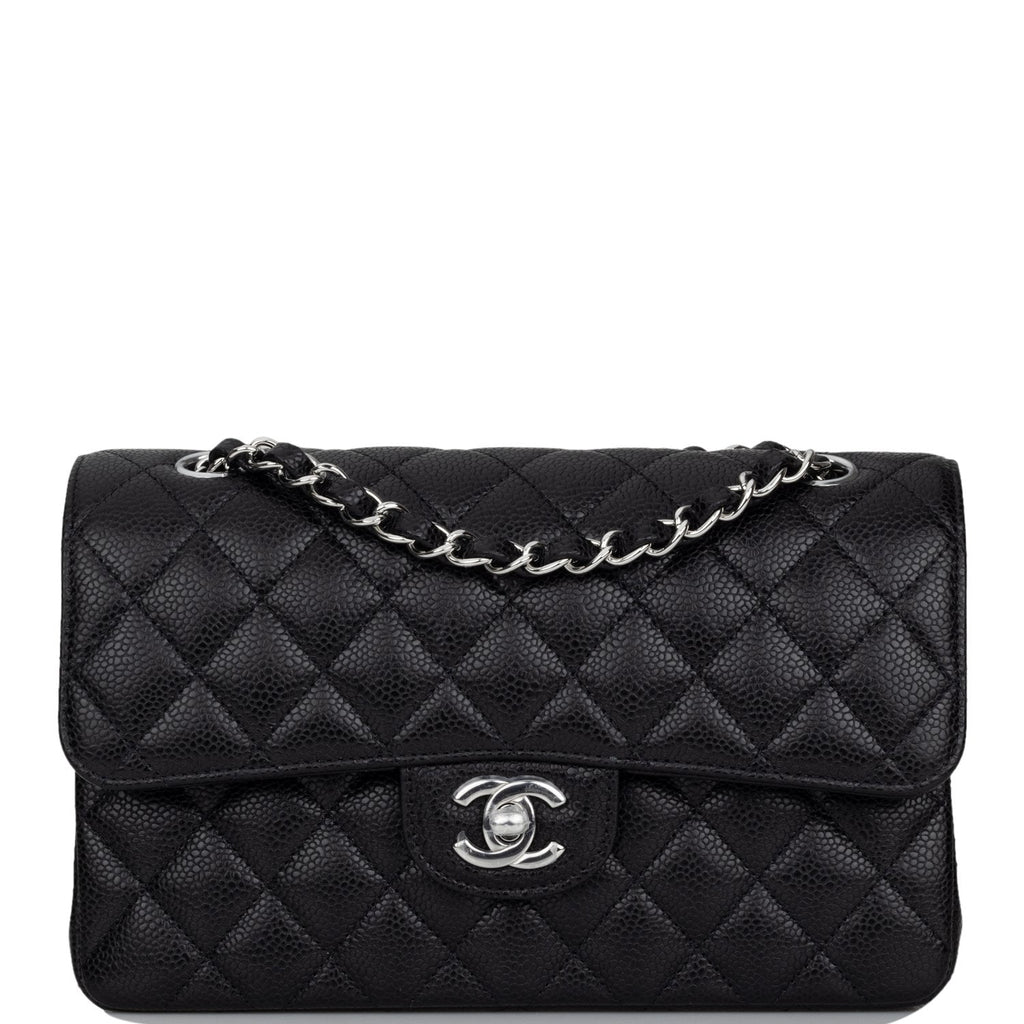 Chanel Black Quilted Caviar Small Classic Double Flap Bag Silver Hardware – Madison  Avenue Couture