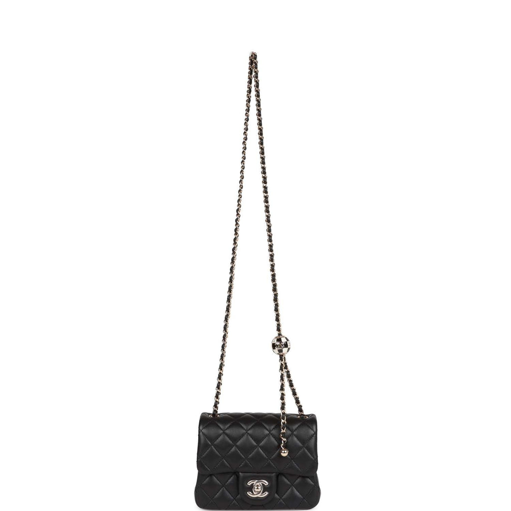 CHANEL, BLACK CHIC PEARLS SMALL FLAP BAG IN GOATSKIN LEATHER WITH MATTE  GOLD HARDWARE, Handbags & Accessories, 2020