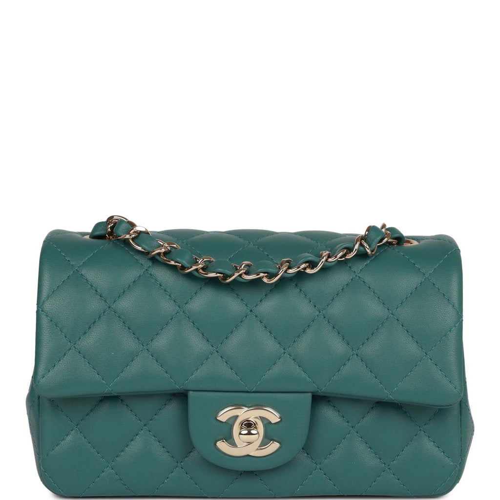 Chanel Green Quilted Lambskin Rectangular Mini Classic Flap Bag Light Gold  Hardware – Madison Avenue Couture