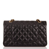 Chanel Medium Classic Double Flap Bag Black Quilted Caviar Gold Hardware