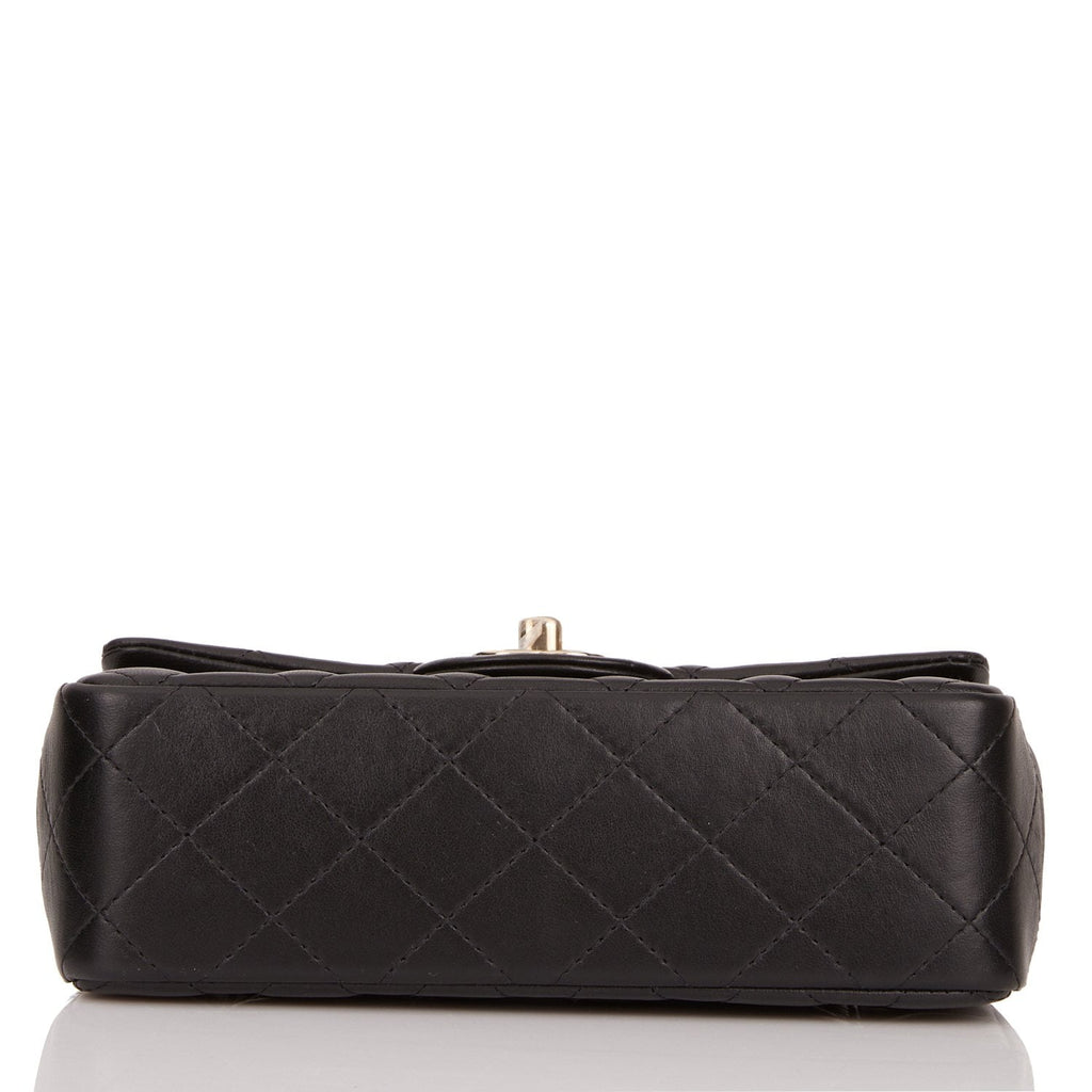 Chanel Black Quilted Lambskin Rectangular Mini Classic Flap Bag Light ...