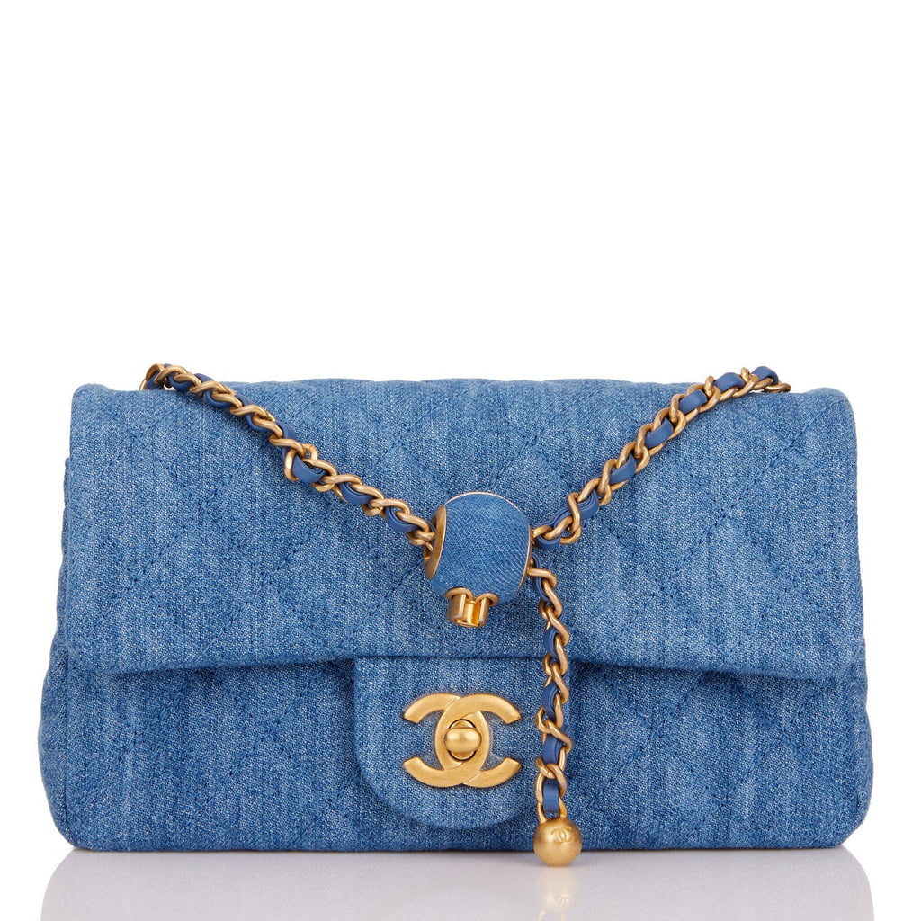 Chanel Blue Denim Quilted CC Pearl Crush Wallet On Chain WOC Gold Hardware,  2022 Available For Immediate Sale At Sotheby's