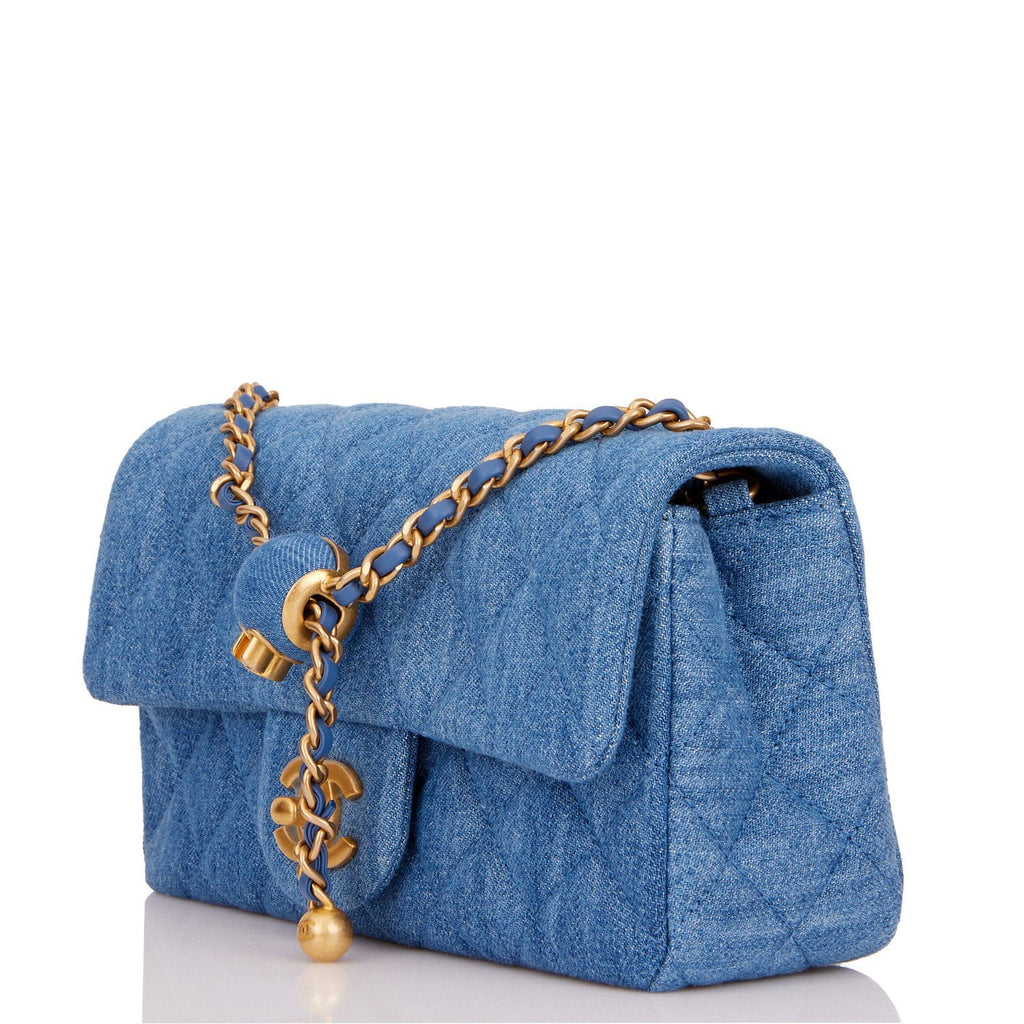 Chanel Denim Pearl Crush Rectangular Mini Classic Flap Bag Antique Gold  Hardware – Madison Avenue Couture