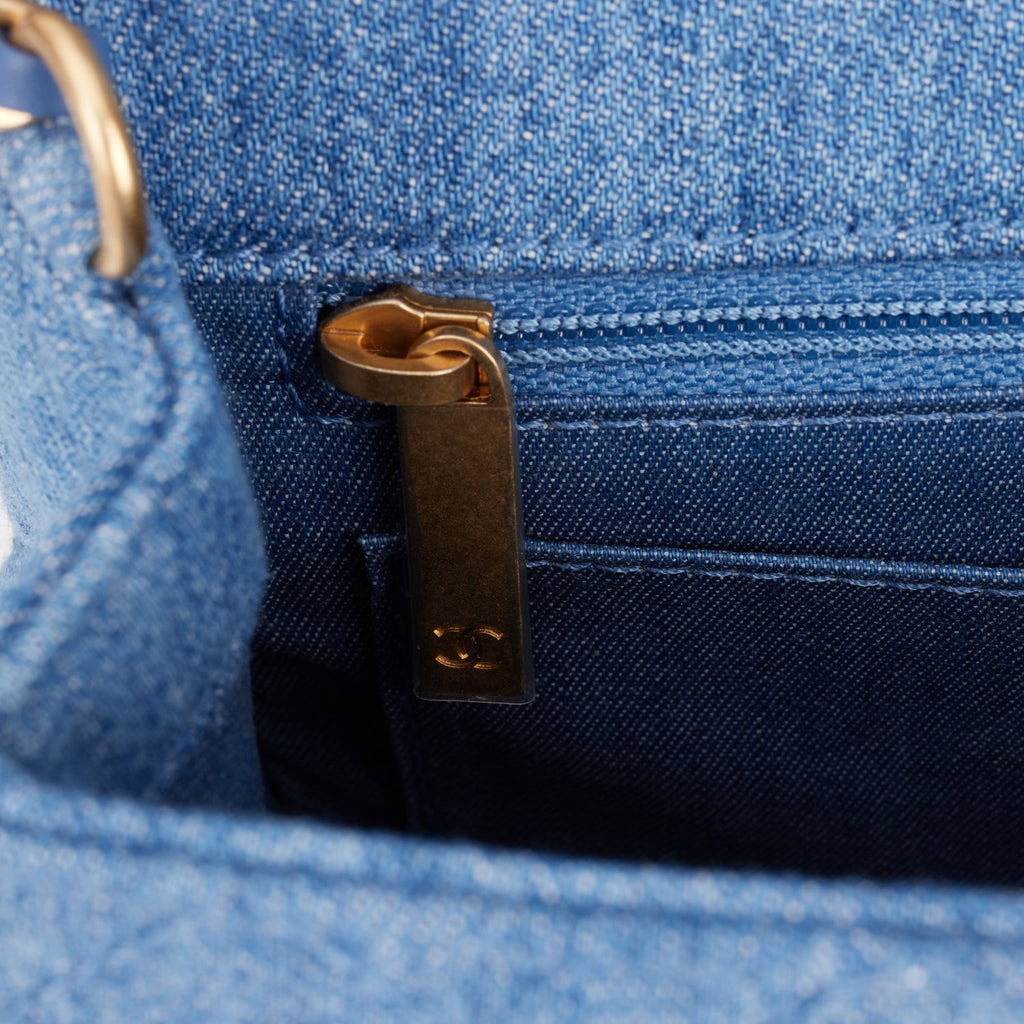 Chanel Blue Denim CC Pearl Crush Mini Rectangular Flap Bag – The Closet