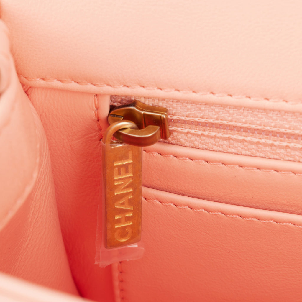 Chanel Peach Pearl Crush Rectangular Mini Classic Flap Bag Antique Gold  Hardware – Madison Avenue Couture