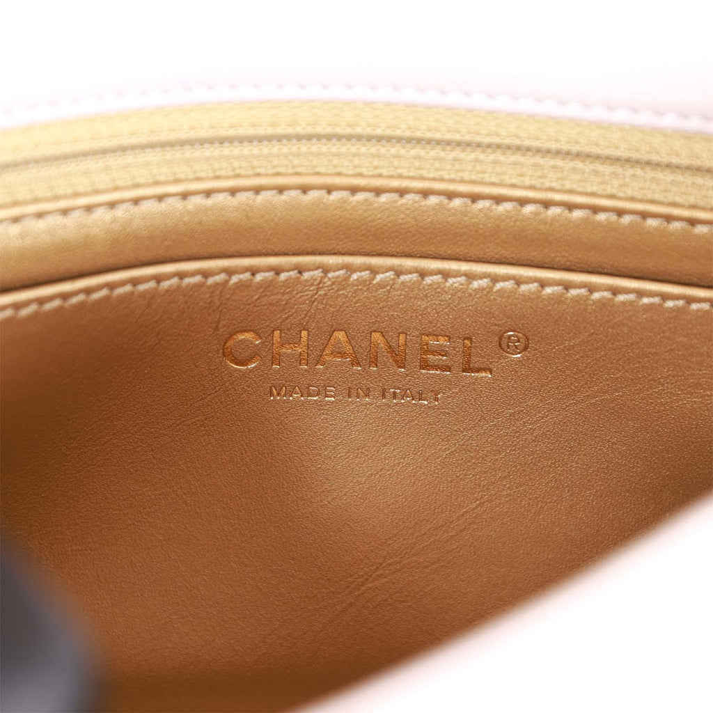 Chanel Pearl Crush Mini Square Flap Bag Purple Lambskin Antique Gold Hardware