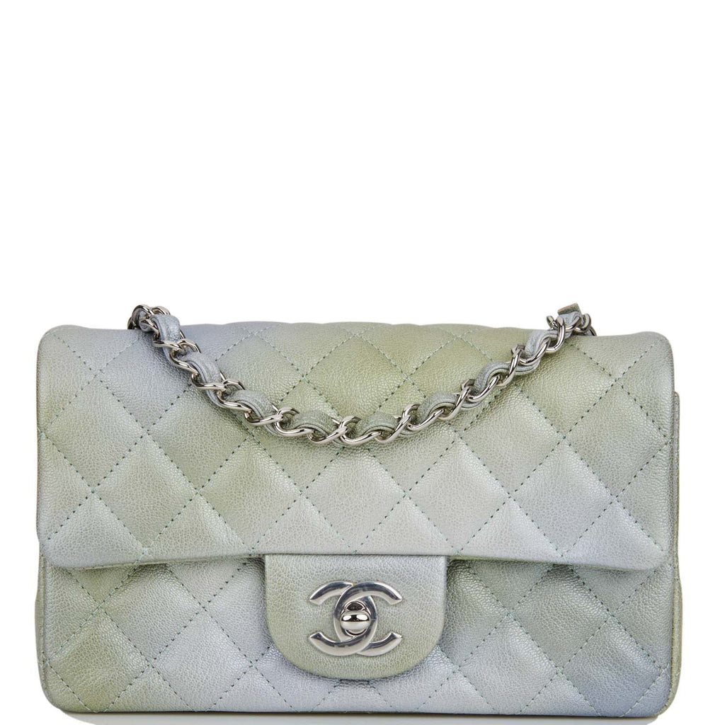 Chanel Mini Rectangular Flap Bag Grey/Green Goatskin Silver Hardware – Madison  Avenue Couture