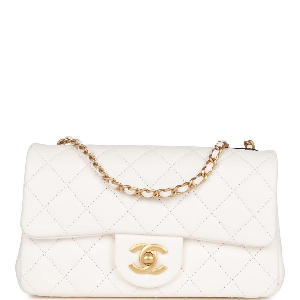 CHANEL Iridescent Lambskin Quilted Mini Top Handle Rectangular Flap Pink, FASHIONPHILE