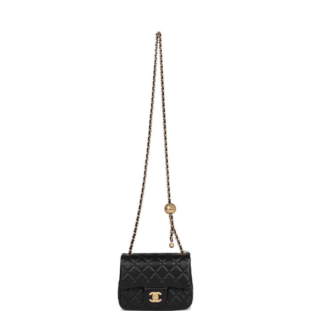 Holy Grail* Chanel Black with Gold Interior Pearl Crush Mini