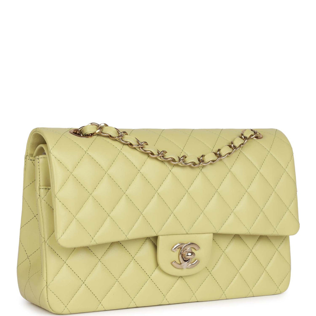 chanel classic flap bag cream color  Chanel classic flap bag, Chanel bag,  Bags