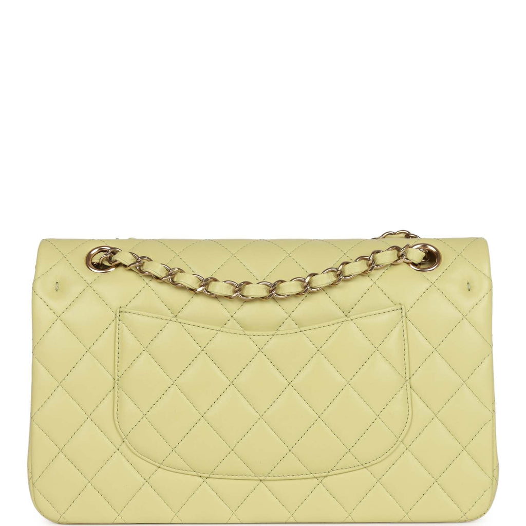 Chanel Medium Classic Double Flap Bag Beige Lambskin Light Gold Hardware