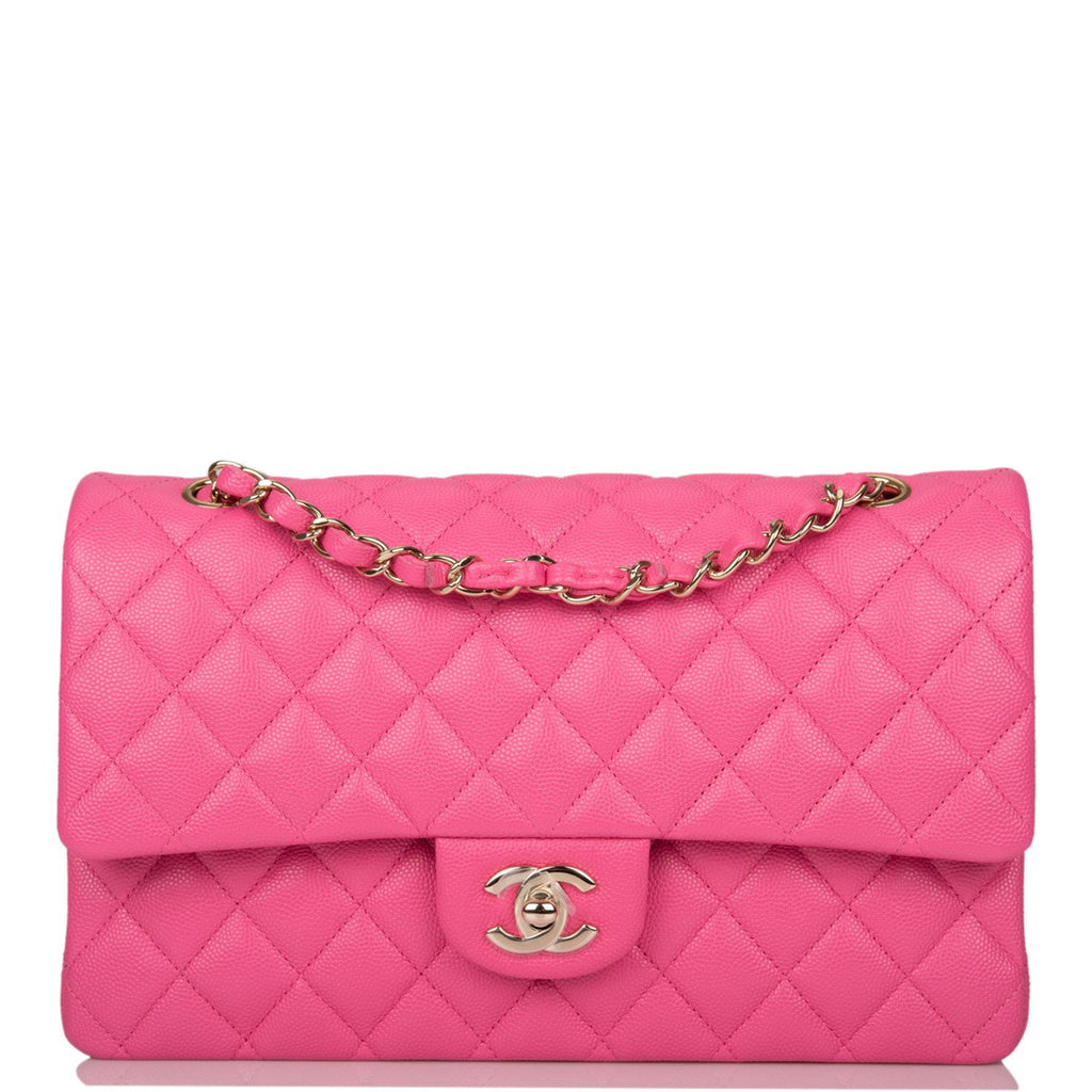 CHANEL Caviar Quilted Medium Double Flap Pink 1262526