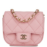 Chanel Mini Clutch With Chain Bag Pink Caviar Gold Hardware