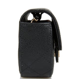 Chanel Mini Clutch With Chain Bag Black Caviar Gold Hardware
