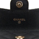 Chanel Mini Clutch With Chain Bag Black Caviar Gold Hardware