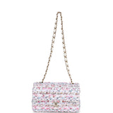 Chanel Mini Rectangular Flap Bag Multicolor Tweed Light Gold Hardware