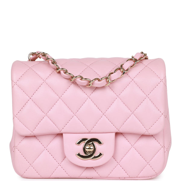Chanel Mini Square Flap Pink Lambskin Light Gold Hardware – Madison Avenue  Couture