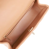 Chanel Mini Rectangular Flap with Top Handle Caramel Lambskin Light Gold Hardware