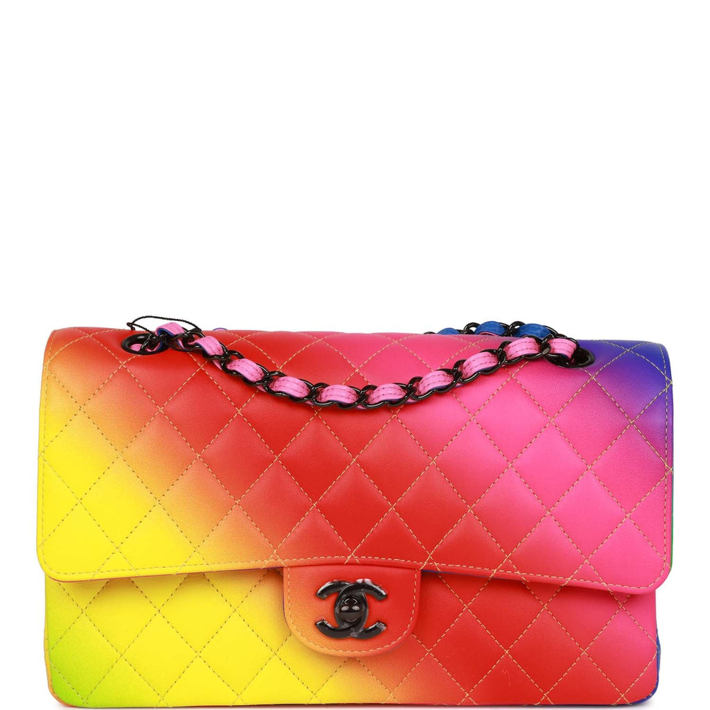 Chanel Sequin Quilted Small Chanel 19 Flap Yellow MHW