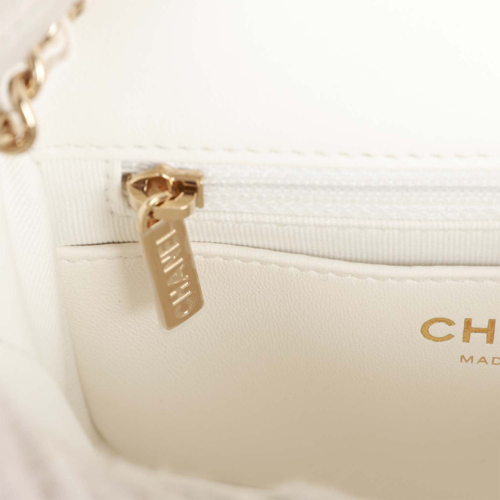 Chanel 2001-2003 Gold Lambskin Mini Classic Square Flap Shoulder