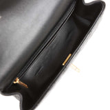 Chanel Mini Rectangular Flap with Top Handle Black Lambskin Antique Gold Hardware