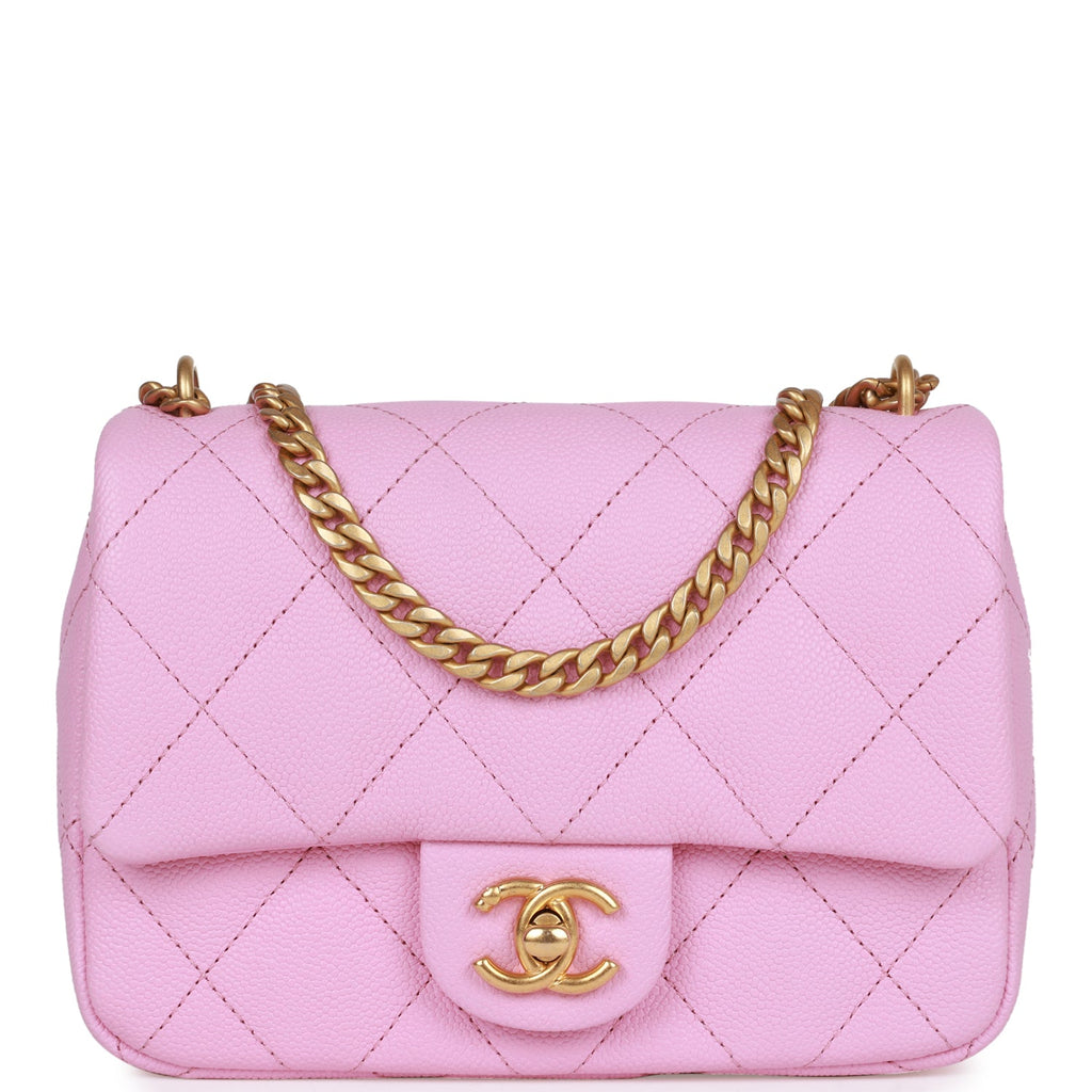 Chanel Mini Flap Bag Pink Caviar Antique Gold Hardware – Madison Avenue  Couture