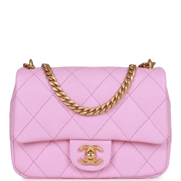 CHANEL Caviar Quilted Sweetheart Mini Flap Pink 1240668