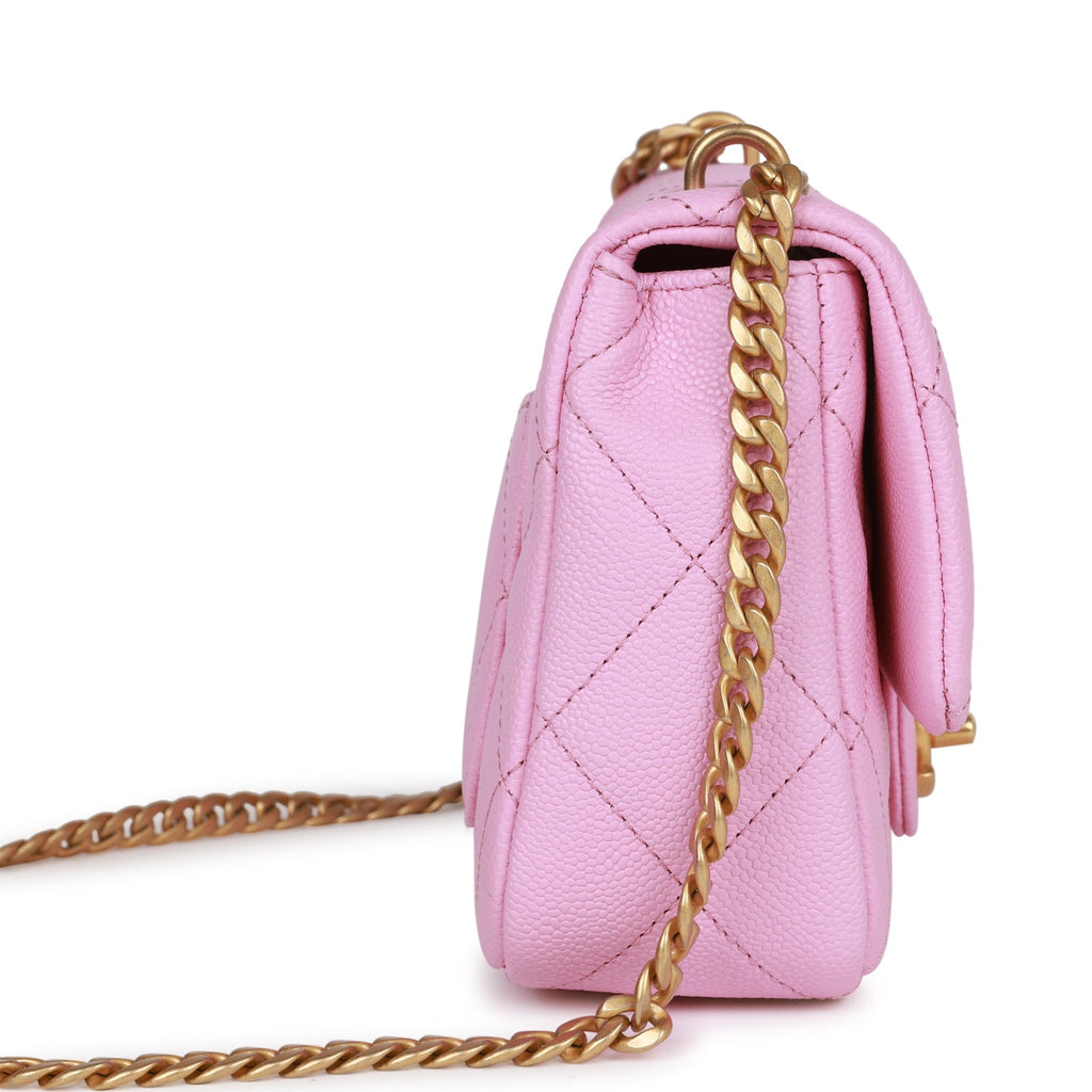 Chanel 23P Small Half Moon Hobo Bag In Lilac Pink With Gold Hardware NEW
