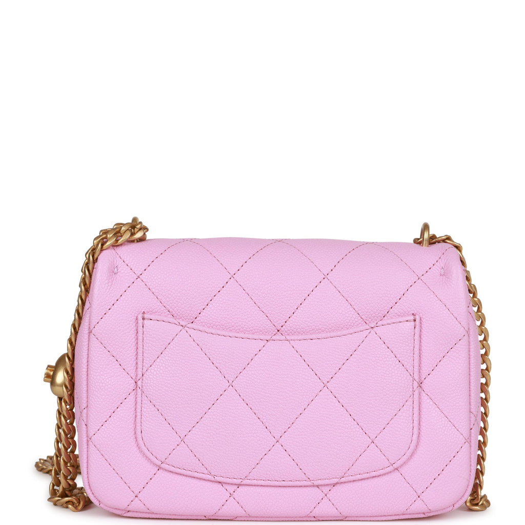 Vintage Chanel Small Flap Bag Pink Satin Gold Hardware