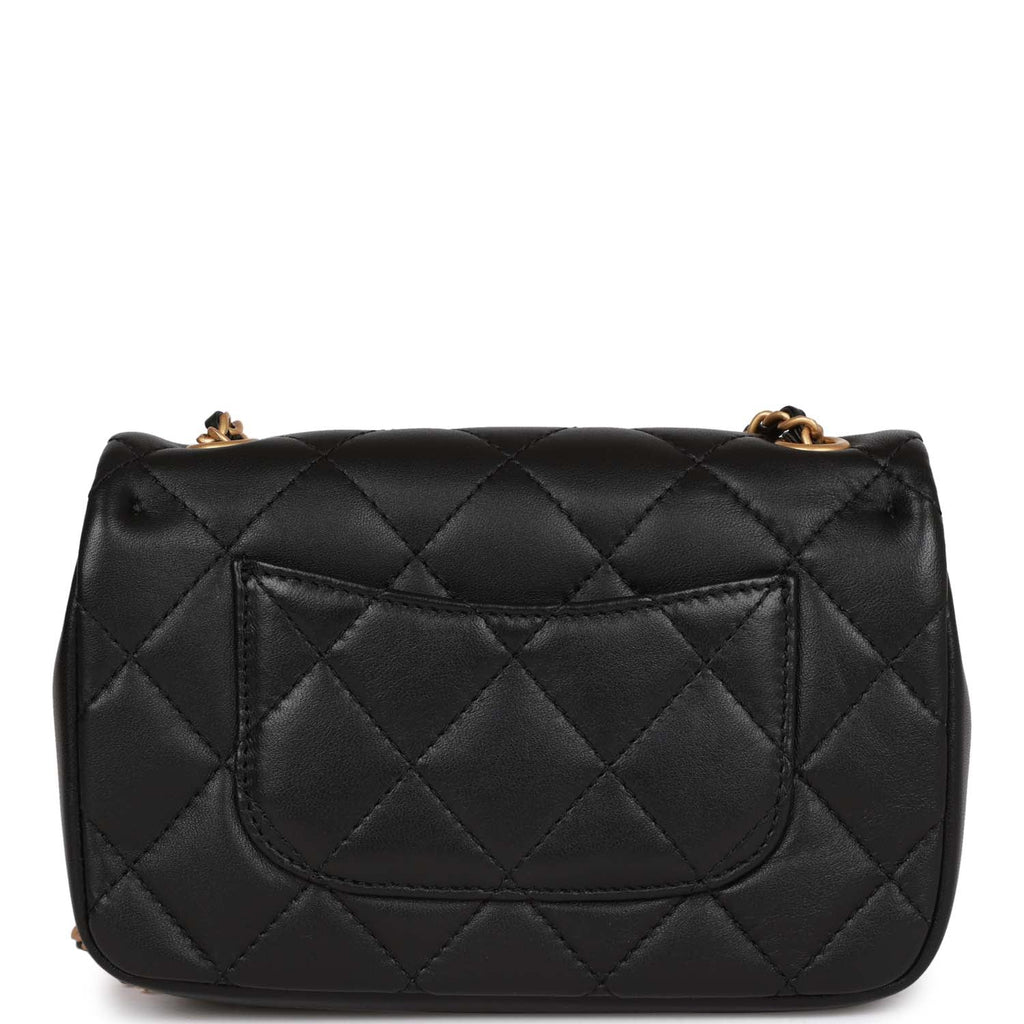 Chanel Black Lambskin Rectangular Mini Classic Flap Light Gold Hardware –  Madison Avenue Couture