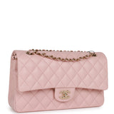 Chanel Medium Classic Double Flap Bag Light Pink Lambskin Light Gold Hardware