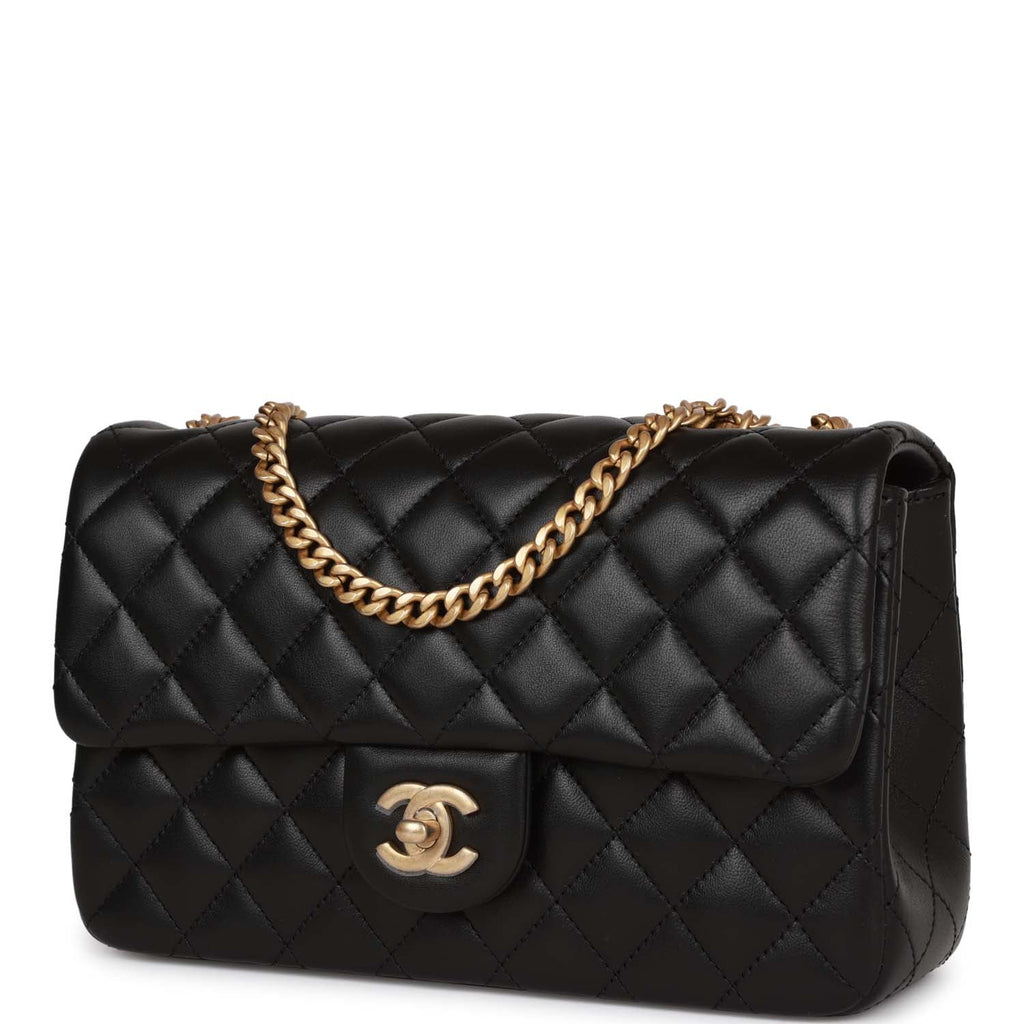 Chanel Black Quilted Lambskin Leather Big Cc Square Single Flap Bag