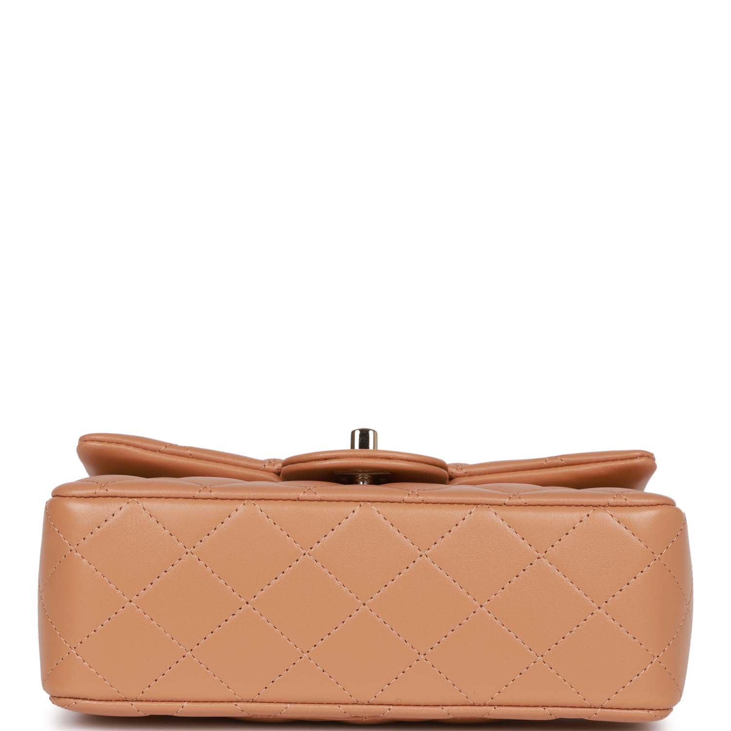 Chanel Mini Rectangular Flap with Top Handle Caramel Lambskin Light Go