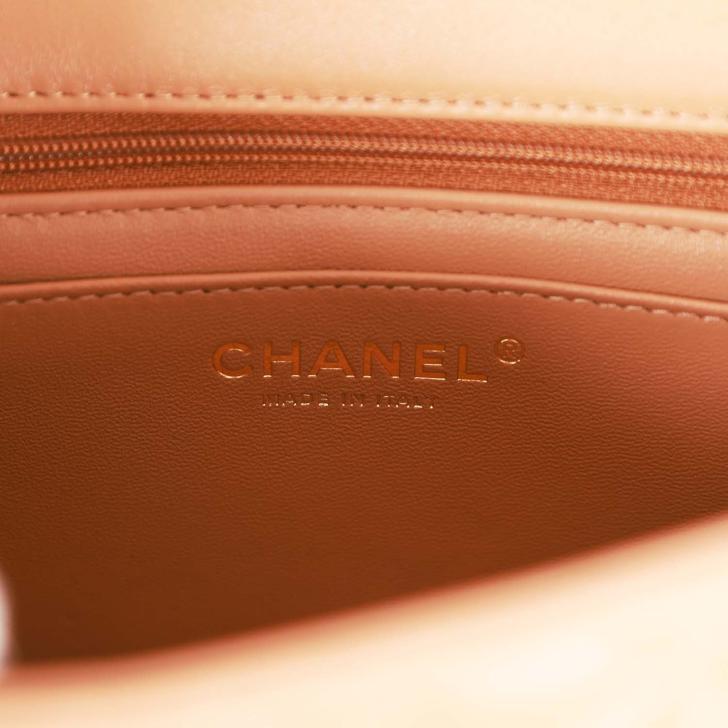 Chanel Mini Rectangular Flap with Top Handle Caramel Lambskin Light Go