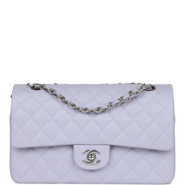 Chanel Small Classic Double Flap Bag Purple Lambskin Light Gold Hardware