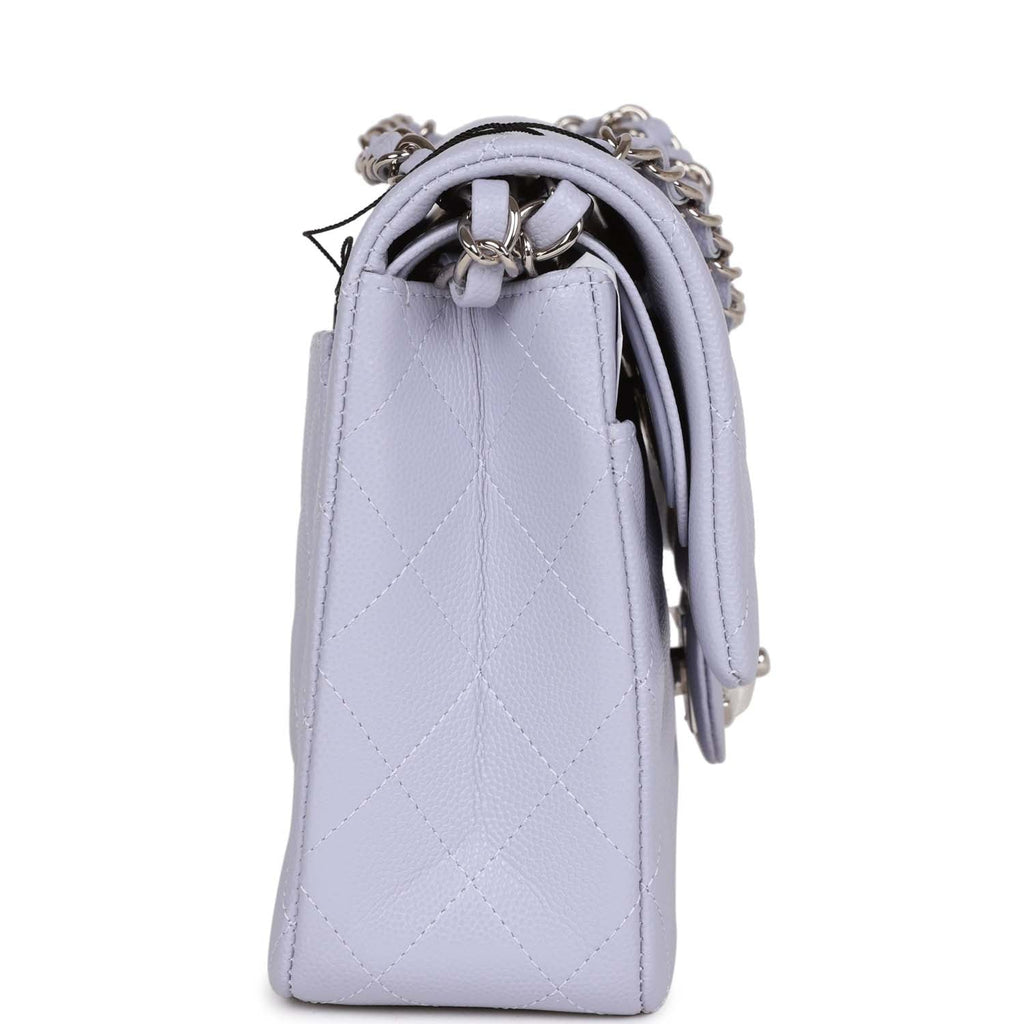 Chanel Classic Medium Flap 21K Silver Caviar with silver hardware