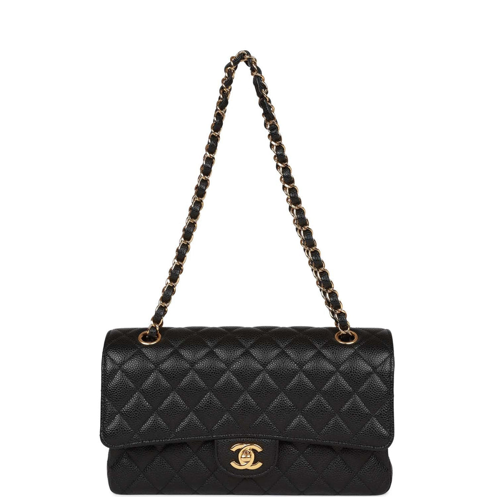 Chanel Classic Flap Black Caviar with Gold Hardware Authentic