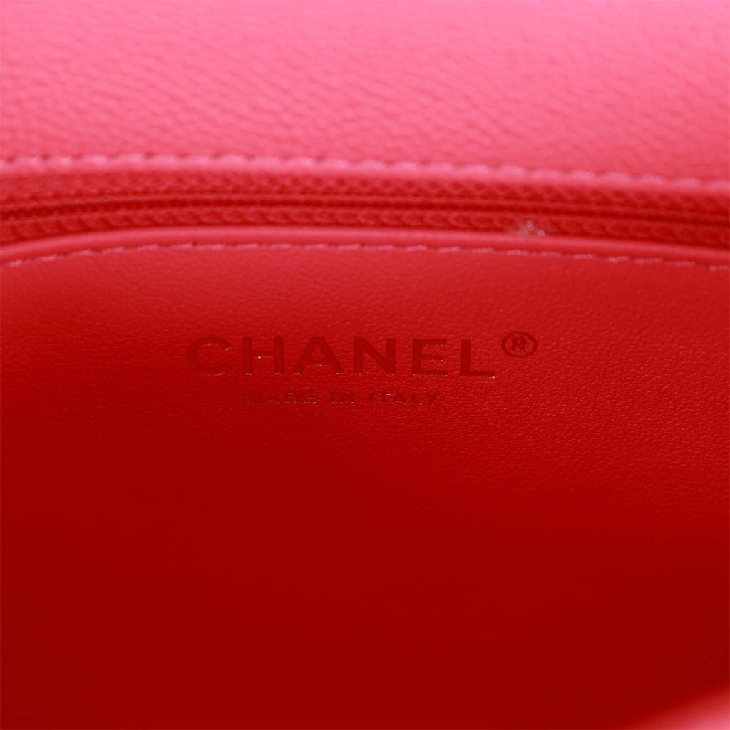 Chanel Mini Flap Bag Pink Caviar Antique Gold Hardware