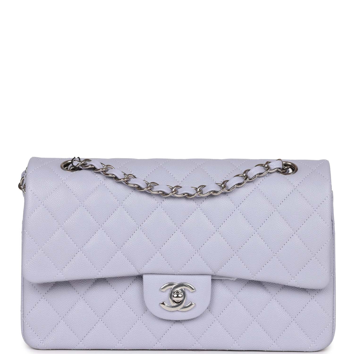 Chanel Medium Classic Double Flap Lavender Caviar Silver Hardware ...