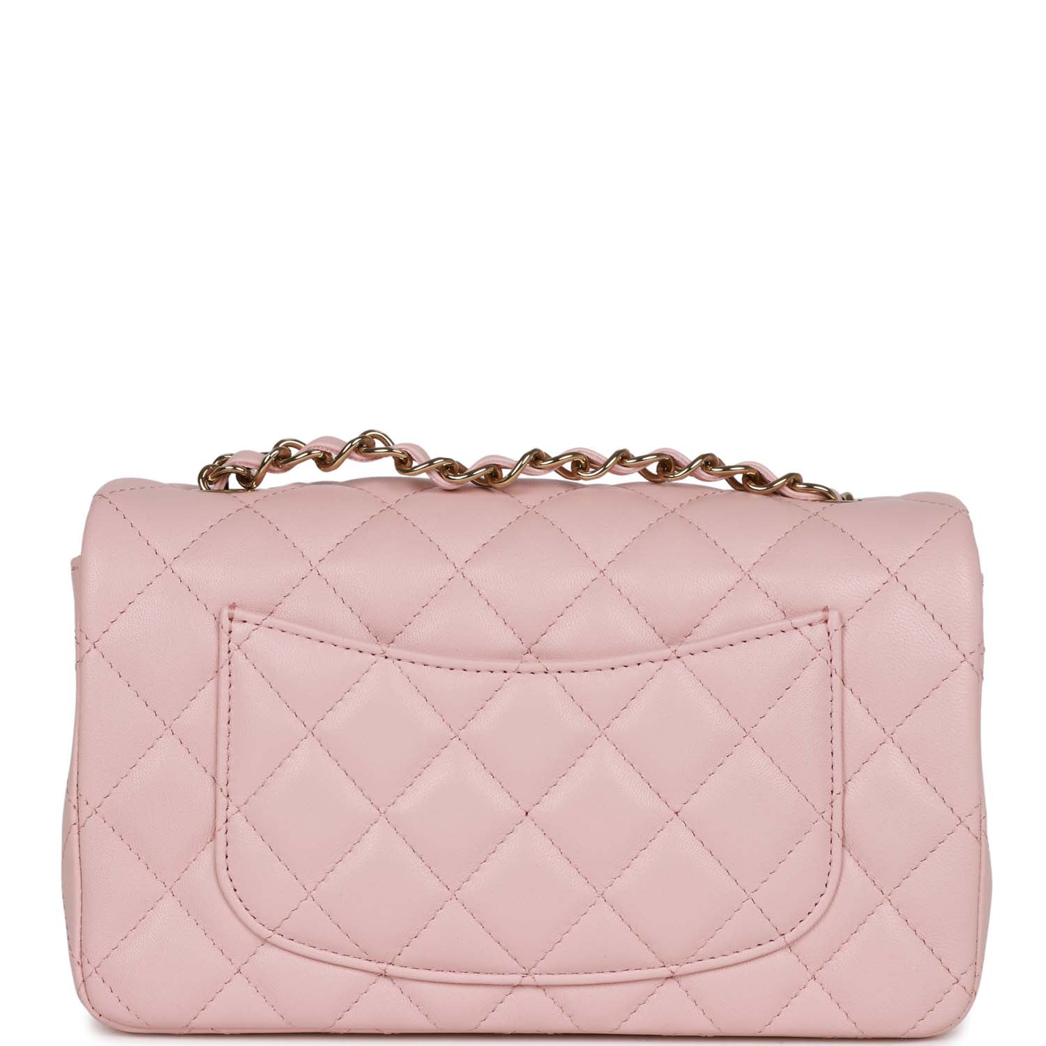 Chanel Mini Rectangular Flap Bag Pink Lambskin Light Gold Hardware ...