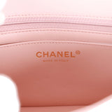 Chanel Mini Rectangular Flap Bag Pink Lambskin Light Gold Hardware