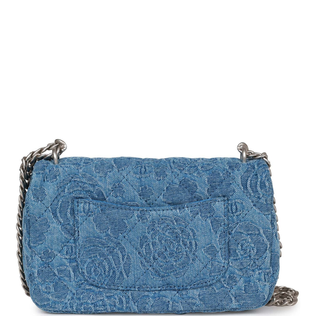 Chanel 2023 Mini Denim Camellia Sweetheart Flap Bag