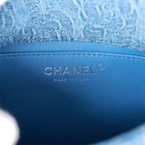 Chanel Mini Sweetheart Crush Flap Blue Camellia Denim Silver Hardware