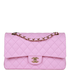 Chanel Medium Classic Double Flap Bag Lilac Caviar Gold Hardware