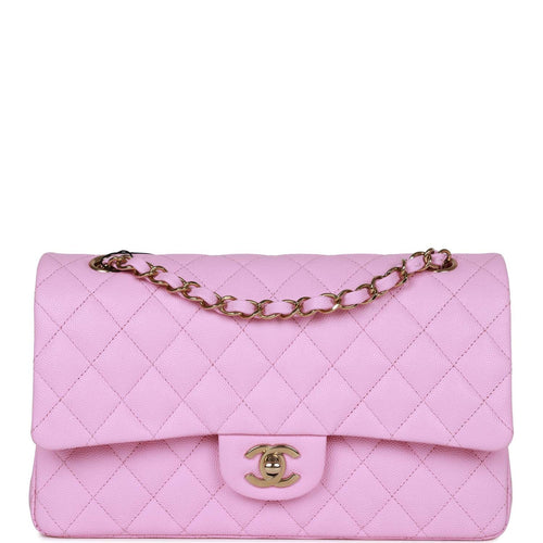 Chanel Medium Classic Double Flap Bag Lilac Caviar Gold Hardware
